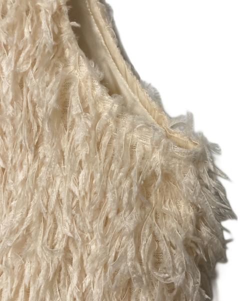 IENA LA BOUCLE（イエナ ラ ブークル）IENA LA BOUCLE (イエナ ラ ブークル) フェザーヤーンベスト ホワイト サイズ:Freeの古着・服飾アイテム