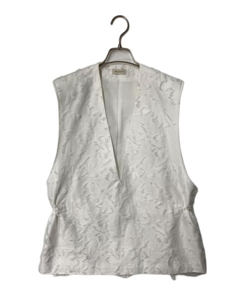 RYU KAGA（リュウ カガ）RYU KAGA (リュウ カガ) Jacquard shirred vest ホワイト サイズ:38の古着・服飾アイテム