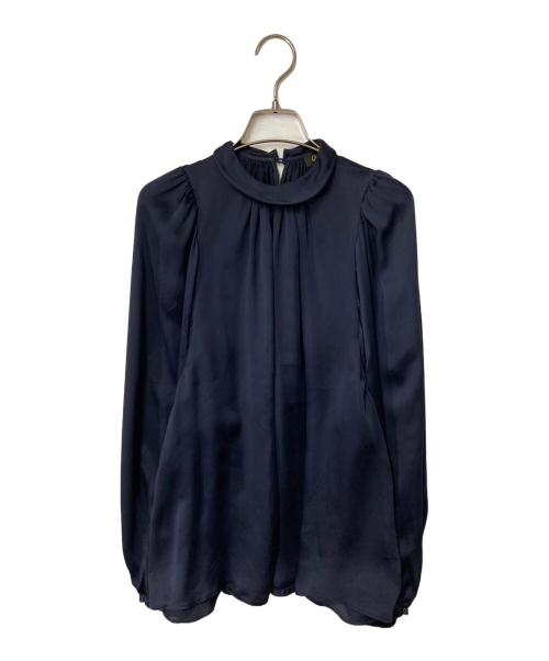 DRAWER（ドゥロワー）DRAWER (ドゥロワー) シルクブラウス ネイビー サイズ:FREEの古着・服飾アイテム