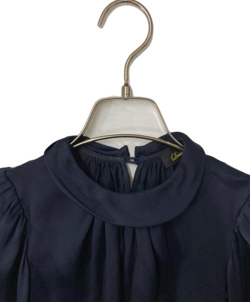 DRAWER（ドゥロワー）DRAWER (ドゥロワー) シルクブラウス ネイビー サイズ:FREEの古着・服飾アイテム