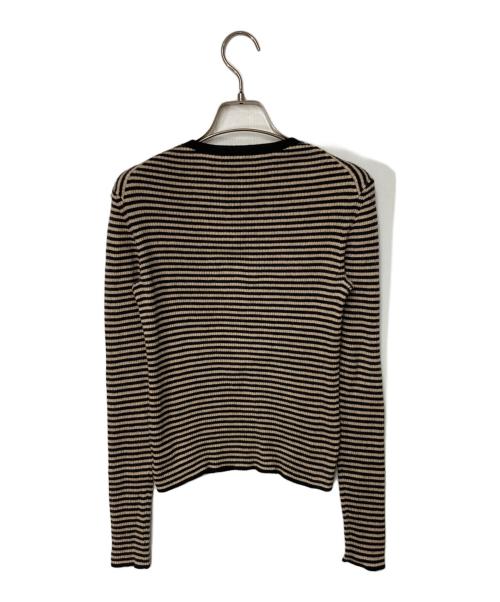 Spick and Span（スピック＆スパン）Spick and Span (スピック＆スパン) 18Gヘンリーネックプルオーバー ブラウン×ブラック サイズ:FREEの古着・服飾アイテム