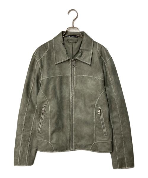 ZARA（ザラ）ZARA (ザラ) エコレザージャケット グレー サイズ:Mの古着・服飾アイテム