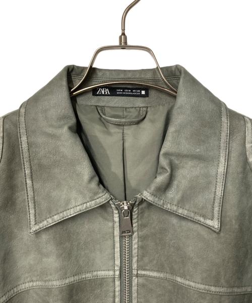 ZARA（ザラ）ZARA (ザラ) エコレザージャケット グレー サイズ:Mの古着・服飾アイテム