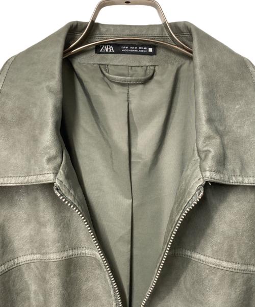 ZARA（ザラ）ZARA (ザラ) エコレザージャケット グレー サイズ:Mの古着・服飾アイテム