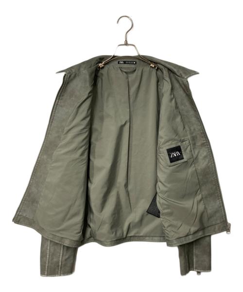 ZARA（ザラ）ZARA (ザラ) エコレザージャケット グレー サイズ:Mの古着・服飾アイテム