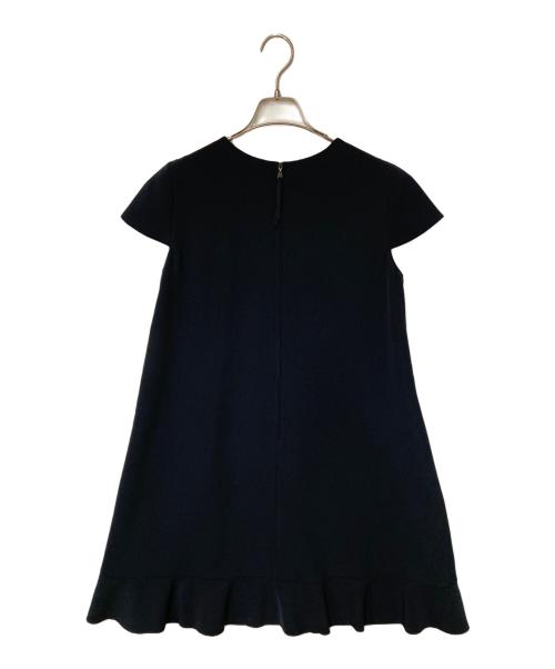 FOXEY NEWYORK（フォクシーニューヨーク）FOXEY NEWYORK (フォクシーニューヨーク) フレンチスリーブドレス ネイビー サイズ:42の古着・服飾アイテム