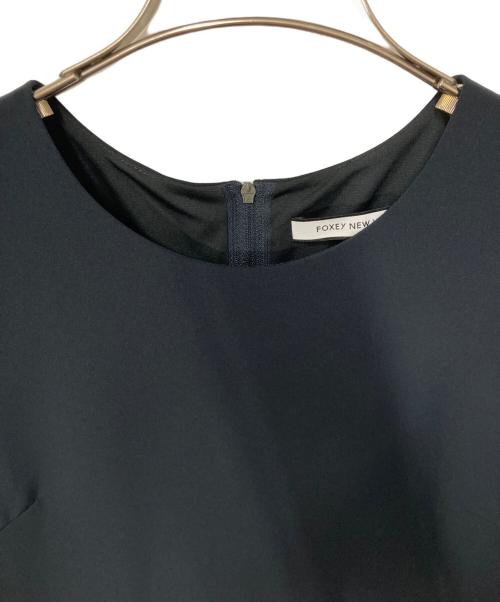 FOXEY NEWYORK（フォクシーニューヨーク）FOXEY NEWYORK (フォクシーニューヨーク) フレンチスリーブドレス ネイビー サイズ:42の古着・服飾アイテム