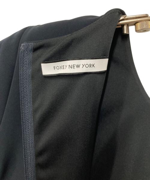 FOXEY NEWYORK（フォクシーニューヨーク）FOXEY NEWYORK (フォクシーニューヨーク) フレンチスリーブドレス ネイビー サイズ:42の古着・服飾アイテム
