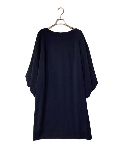 ADORE（アドーア）ADORE (アドーア) レールジョーゼット2ビッグスリーブワンピース ネイビー サイズ:38の古着・服飾アイテム