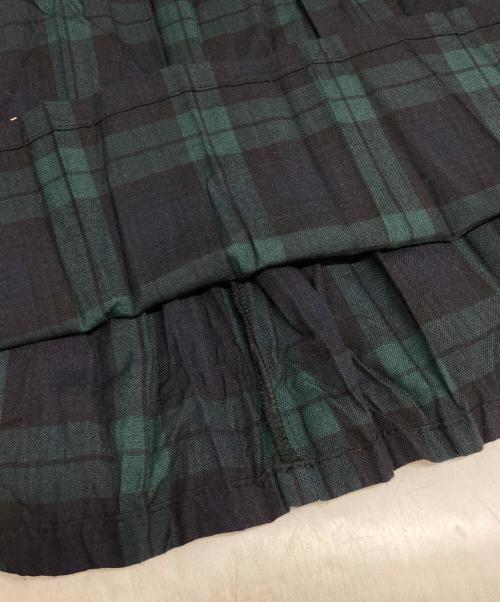 mizuiro-ind（ミズイロインド）mizuiro-ind (ミズイロインド) チェックロングスカート ブラック×グリーン サイズ:Freeの古着・服飾アイテム