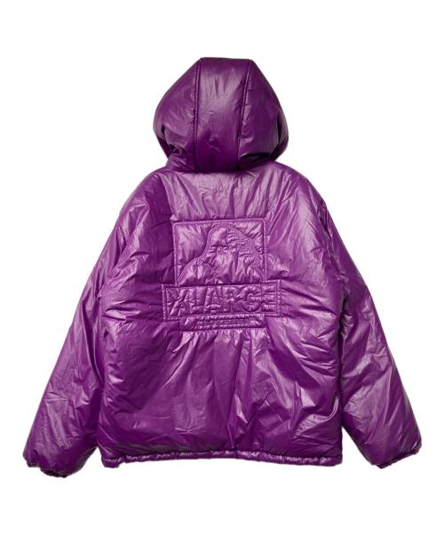 X-LARGE（エクストララージ）X-LARGE (エクストララージ) QUILTING LOGO HOODED PUFFER JACKET パープル サイズ:Lの古着・服飾アイテム