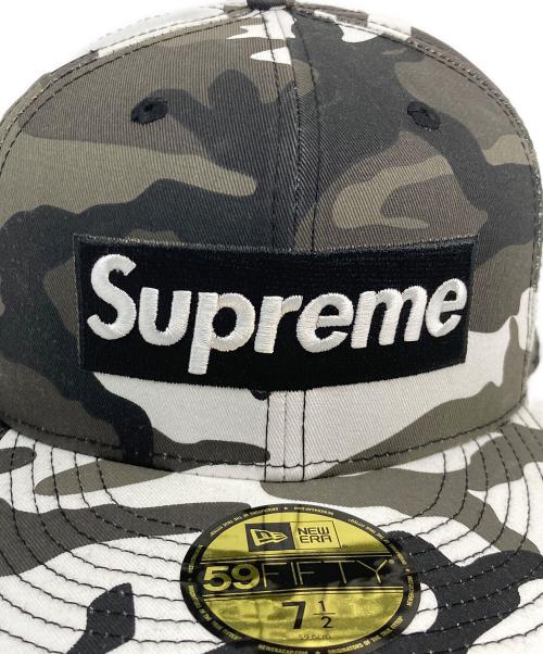 New Era（ニューエラ）New Era (ニューエラ) SUPREME (シュプリーム) Shop Box Logo 59Fifty Fitted Hat カーキ×ホワイト 未使用品の古着・服飾アイテム