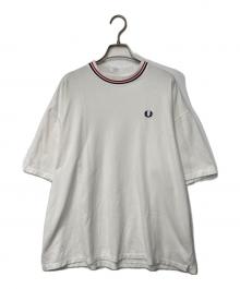 FRED PERRY（フレッドペリー）の古着「ロゴ刺繍鹿の子カットソー」｜ホワイト