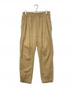 hoboホボ）の古着「ARTISAN EASY PANTS LINEN COTTON TWILL HAND DYED」｜ベージュ