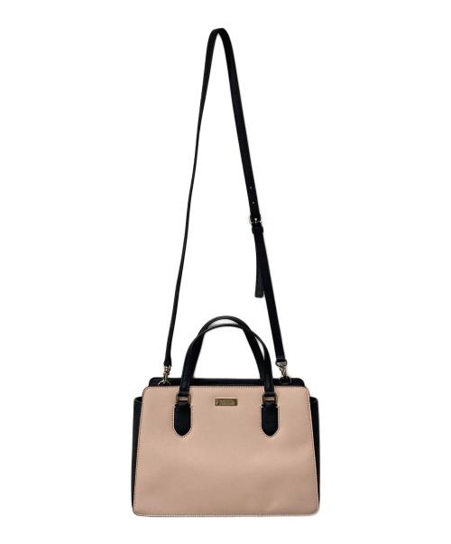 Kate Spade（ケイトスペード）Kate Spade (ケイトスペード) 2WAYショルダーバッグ ピンクベージュ×ブラックの古着・服飾アイテム