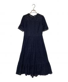CELFORD（セルフォード）の古着「ラッセルレースワンピース」｜ネイビー