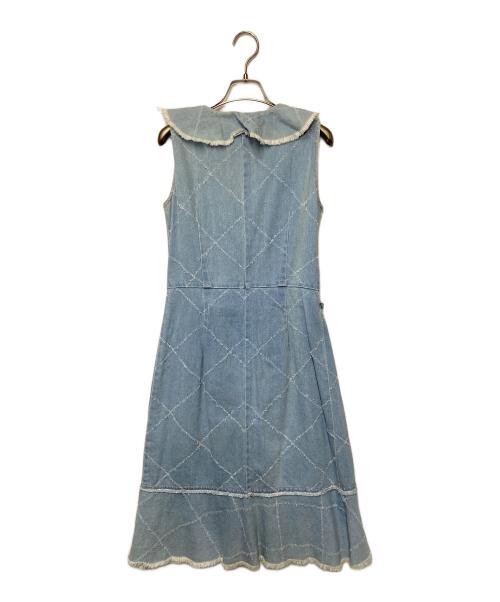 BURBERRY BLUE LABEL（バーバリー ブルー レーベル）BURBERRY BLUE LABEL (バーバリー ブルー レーベル) ノースリーブワンピース インディゴ サイズ:38の古着・服飾アイテム