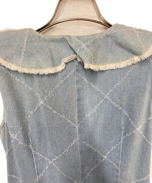 BURBERRY BLUE LABEL（バーバリー ブルー レーベル）BURBERRY BLUE LABEL (バーバリー ブルー レーベル) ノースリーブワンピース インディゴ サイズ:38の古着・服飾アイテム