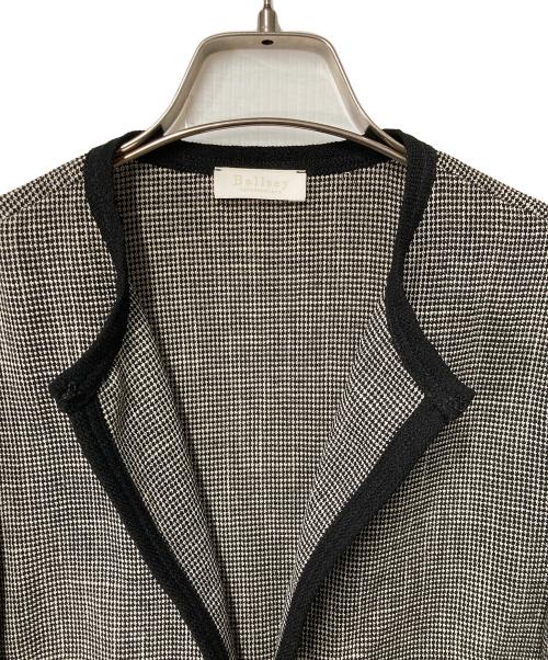 BALLSEY（ボールジィ）BALLSEY (ボールジィ) カラミ ノーカラージャケット ホワイト×ブラック サイズ:36の古着・服飾アイテム