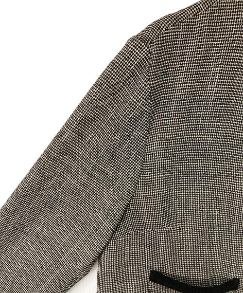 BALLSEY（ボールジィ）BALLSEY (ボールジィ) カラミ ノーカラージャケット ホワイト×ブラック サイズ:36の古着・服飾アイテム