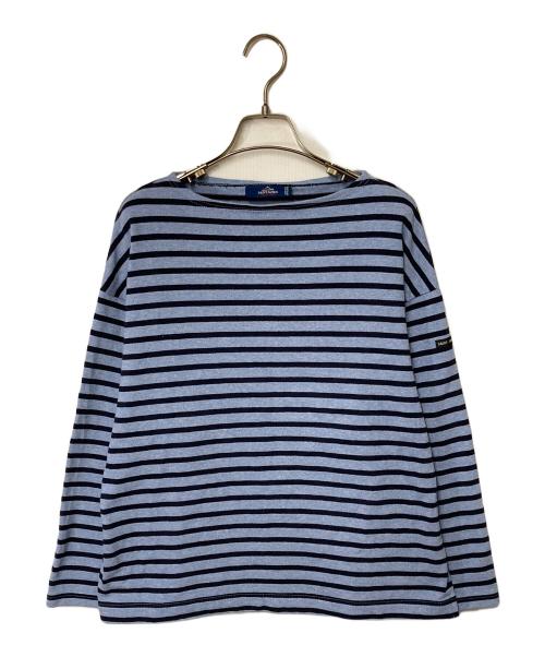 SAINT JAMES（セントジェームス）SAINT JAMES (セントジェームス) OUESSANT LOOSE カットソー ブルー×ネイビー サイズ:3の古着・服飾アイテム