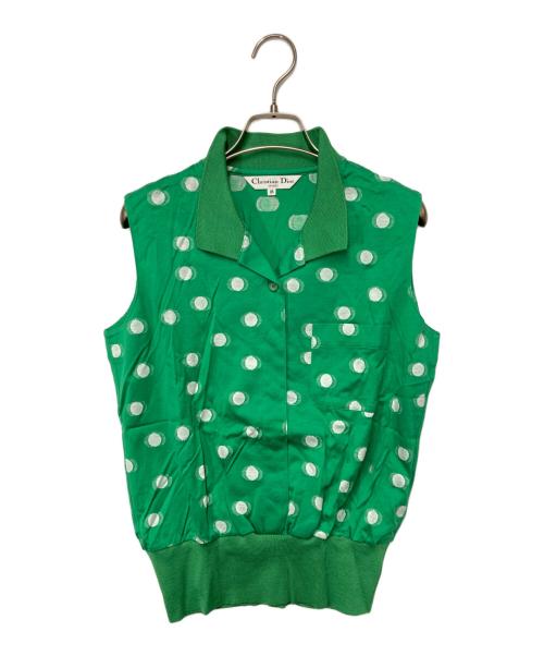 Christian Dior Sports（クリスチャン ディオールスポーツ）Christian Dior Sports (クリスチャン ディオールスポーツ) ノースリーブポロシャツ グリーン サイズ:Ｍの古着・服飾アイテム