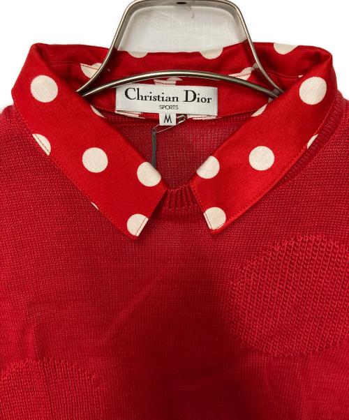 Christian Dior Sports（クリスチャン ディオールスポーツ）Christian Dior Sports (クリスチャン ディオールスポーツ) 2WAYノースリーブニット レッド サイズ:Ｍの古着・服飾アイテム
