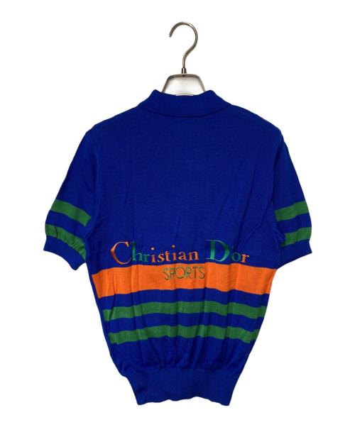 Christian Dior Sports（クリスチャン ディオールスポーツ）Christian Dior Sports (クリスチャン ディオールスポーツ) バックロゴニットポロシャツ ブルー サイズ:Ｍの古着・服飾アイテム