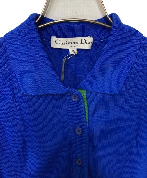 Christian Dior Sports（クリスチャン ディオールスポーツ）Christian Dior Sports (クリスチャン ディオールスポーツ) バックロゴニットポロシャツ ブルー サイズ:Ｍの古着・服飾アイテム