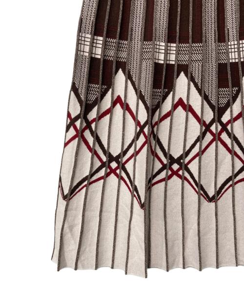 HER LIP TO（ハーリップトゥ）Her lip to (ハーリップトゥ) Layered Checked Knit Dres ブラウン サイズ:Mの古着・服飾アイテム