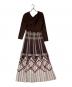Her lip to（ハーリップトゥ）の古着「Layered Checked Knit Dres」｜ブラウン