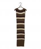 HER LIP TOハーリップトゥ）の古着「Cotton Striped Ribbed Knit Dress」｜ブラウン
