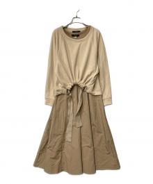 WEEKEND Max Mara（ウィークエンド マックスマーラ）の古着「テクニカル ファブリック コットン ドレス」｜ベージュ