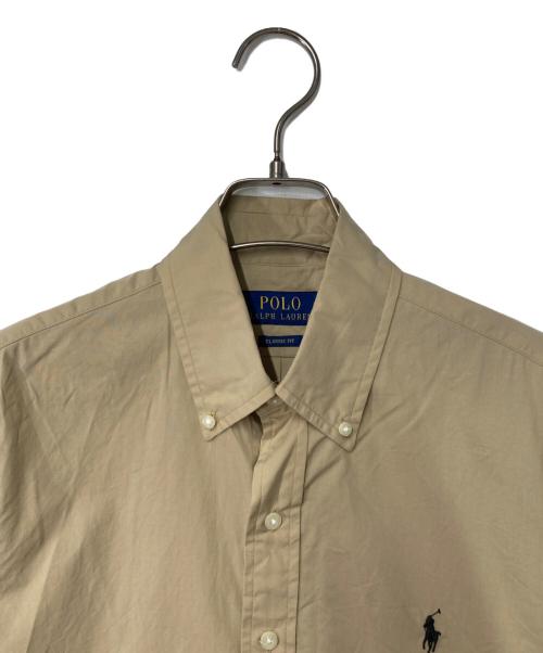 POLO RALPH LAUREN（ポロ・ラルフローレン）POLO RALPH LAUREN (ポロ・ラルフローレン) ポニー刺繍半袖BDシャツ ベージュ サイズ:XSの古着・服飾アイテム