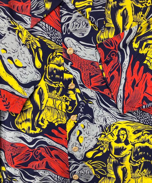 KAMEHAMEHA（カメハメハ）KAMEHAMEHA (カメハメハ) Sun Surf (サンサーフ) SUNSURF Aloha shirt レッド サイズ:Sの古着・服飾アイテム