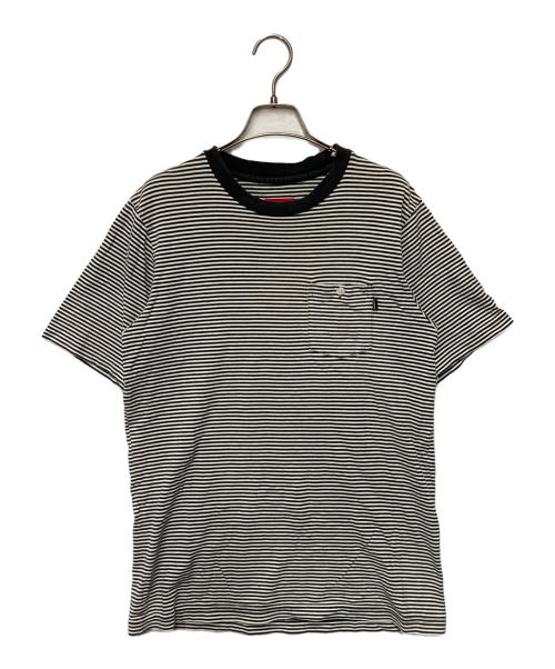 SUPREME（シュプリーム）SUPREME (シュプリーム) thin striped pocket tee ホワイト×グリーン サイズ:Sの古着・服飾アイテム