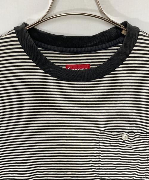 SUPREME（シュプリーム）SUPREME (シュプリーム) thin striped pocket tee ホワイト×グリーン サイズ:Sの古着・服飾アイテム