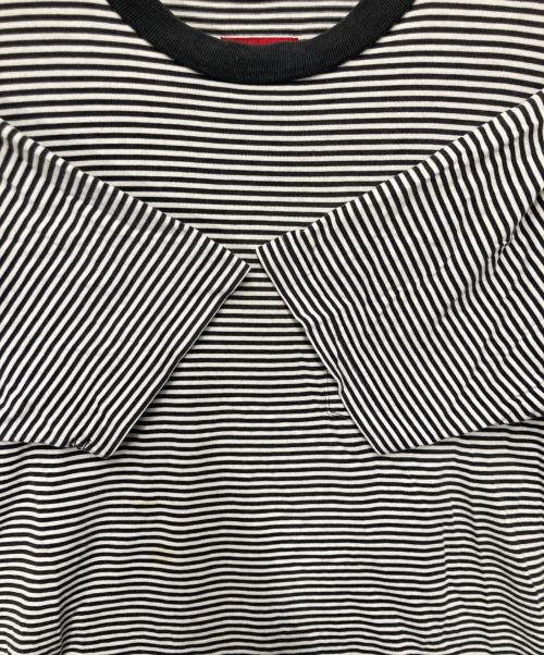 SUPREME（シュプリーム）SUPREME (シュプリーム) thin striped pocket tee ホワイト×グリーン サイズ:Sの古着・服飾アイテム