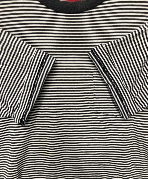 SUPREME（シュプリーム）SUPREME (シュプリーム) thin striped pocket tee ホワイト×グリーン サイズ:Sの古着・服飾アイテム