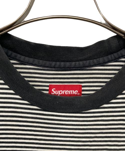 SUPREME（シュプリーム）SUPREME (シュプリーム) thin striped pocket tee ホワイト×グリーン サイズ:Sの古着・服飾アイテム