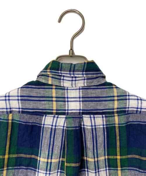 POLO RALPH LAUREN（ポロ・ラルフローレン）POLO RALPH LAUREN (ポロ・ラルフローレン) ボタンダウンリネンチェックシャツ ブルー×グリーン サイズ:Mの古着・服飾アイテム