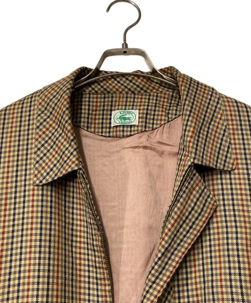 IZOD LACOSTE（アイゾッド ラコステ）IZOD LACOSTE (アイゾッド ラコステ) チェックジップジャケット ベージュ サイズ:不明の古着・服飾アイテム
