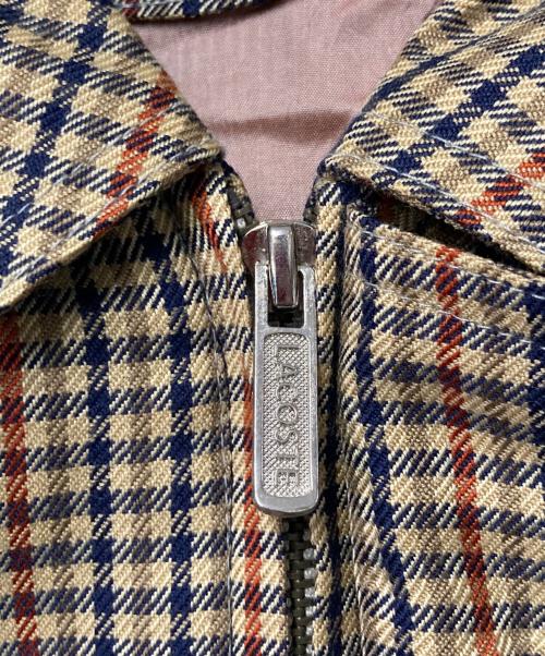 IZOD LACOSTE（アイゾッド ラコステ）IZOD LACOSTE (アイゾッド ラコステ) チェックジップジャケット ベージュ サイズ:不明の古着・服飾アイテム