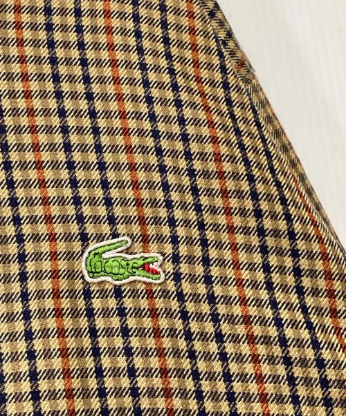 IZOD LACOSTE（アイゾッド ラコステ）IZOD LACOSTE (アイゾッド ラコステ) チェックジップジャケット ベージュ サイズ:不明の古着・服飾アイテム
