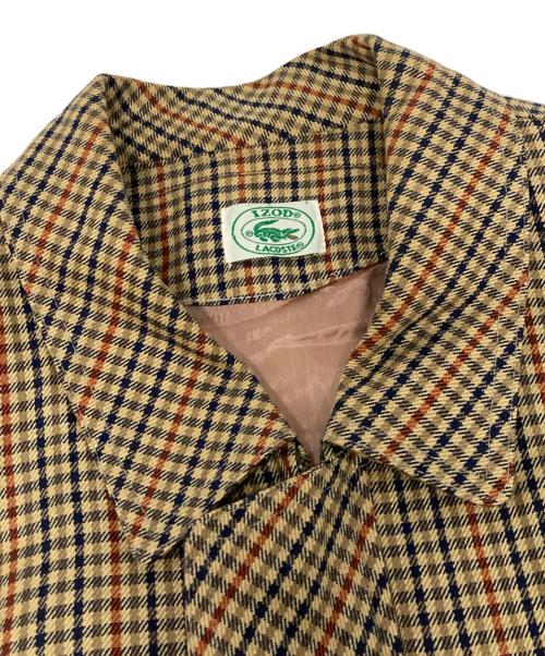 IZOD LACOSTE（アイゾッド ラコステ）IZOD LACOSTE (アイゾッド ラコステ) チェックジップジャケット ベージュ サイズ:不明の古着・服飾アイテム