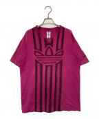 adidasアディダス）の古着「プリントTシャツ」｜ピンク
