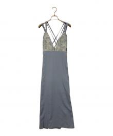 sahara（サハラ）の古着「Back Cross Jacquard Cami Dress」｜ブルー