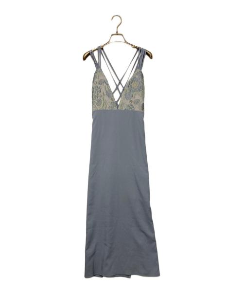 sahara（サハラ）sahara (サハラ) Back Cross Jacquard Cami Dress ブルー サイズ:Freeの古着・服飾アイテム