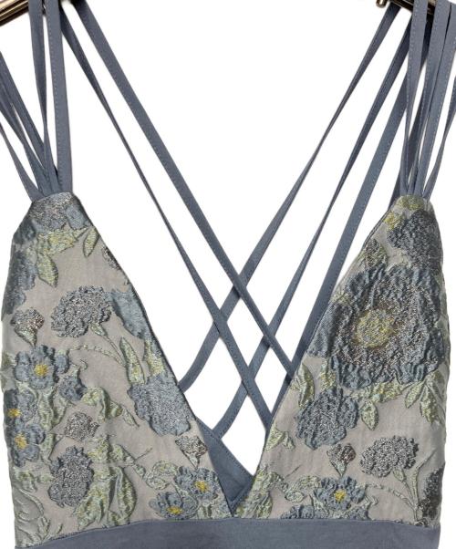 sahara（サハラ）sahara (サハラ) Back Cross Jacquard Cami Dress ブルー サイズ:Freeの古着・服飾アイテム