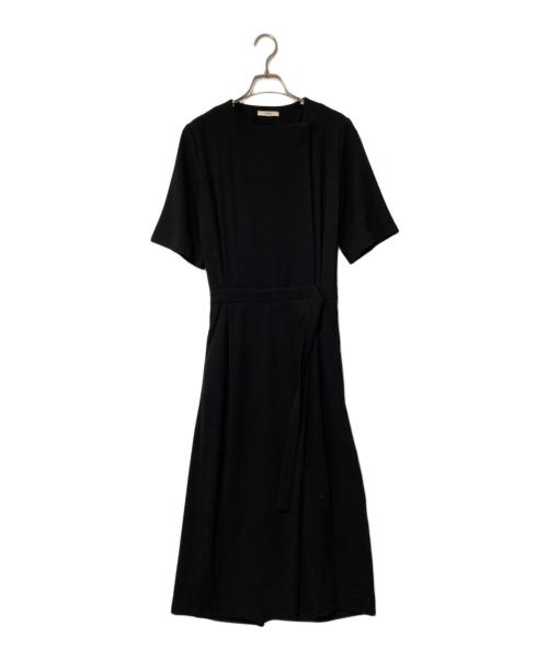 CLANE（クラネ）CLANE (クラネ) ベルテッドギャザーオールインワン ブラック サイズ:36の古着・服飾アイテム